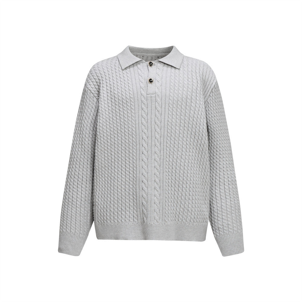 Twisted Fried Dough Twists texture loose long sleeve sweater