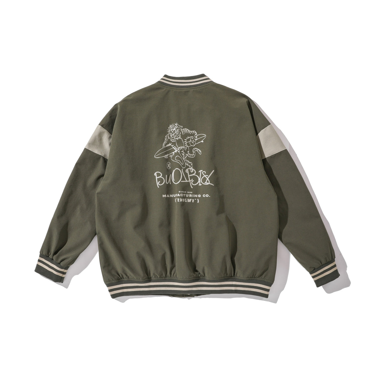 Loose Baseball Jacket for Men with Letter Print