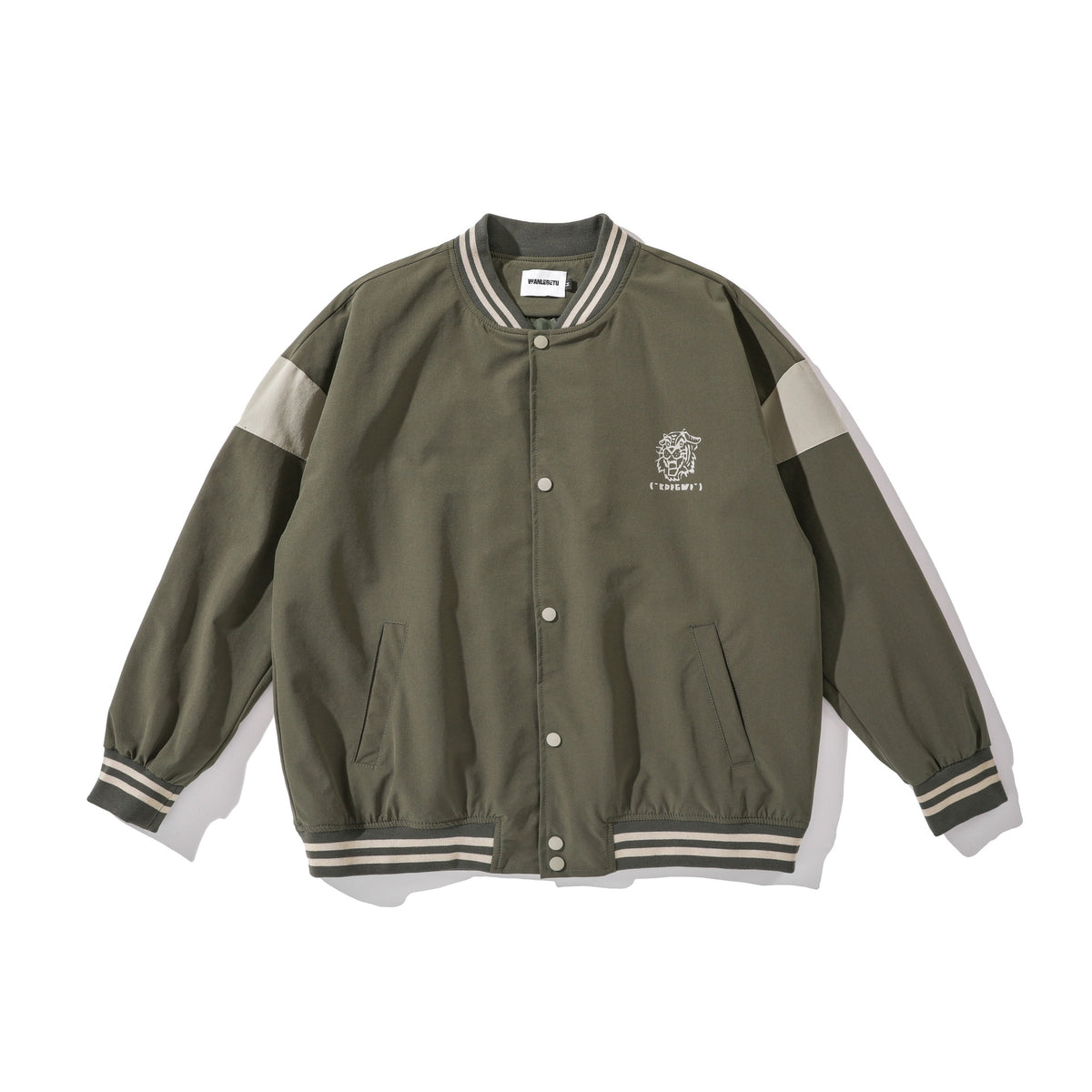 Loose Baseball Jacket for Men with Letter Print