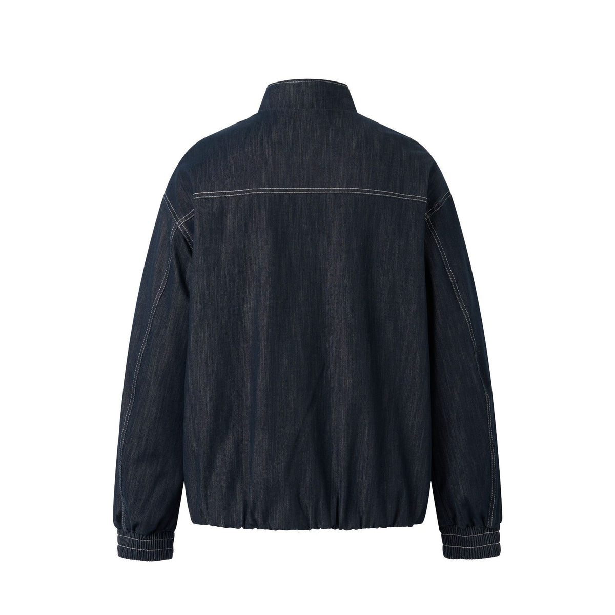 Original Color Denim Button Closure Stand-up Collar Casual Men's Jacket