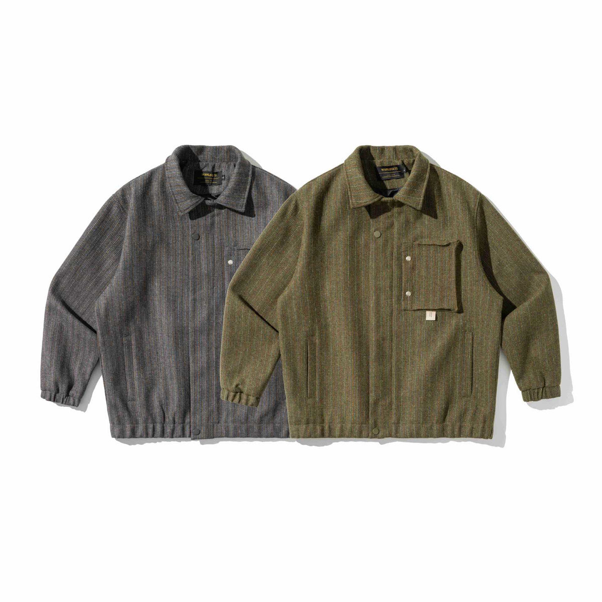 Vintage Workwear Jacket Textured Weave, Unisex Fashion Outerwear