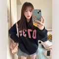Hooded Sweatshirt for Women with Digital Check Pattern, Fleece-Lined, Casual Pullover Top