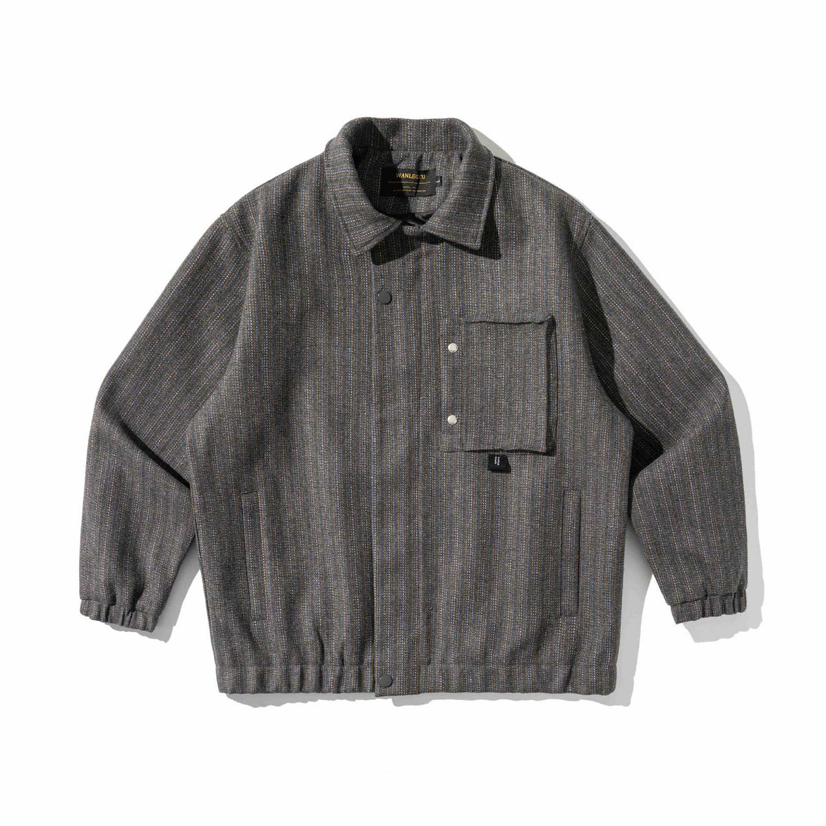 Vintage Workwear Jacket Textured Weave, Unisex Fashion Outerwear
