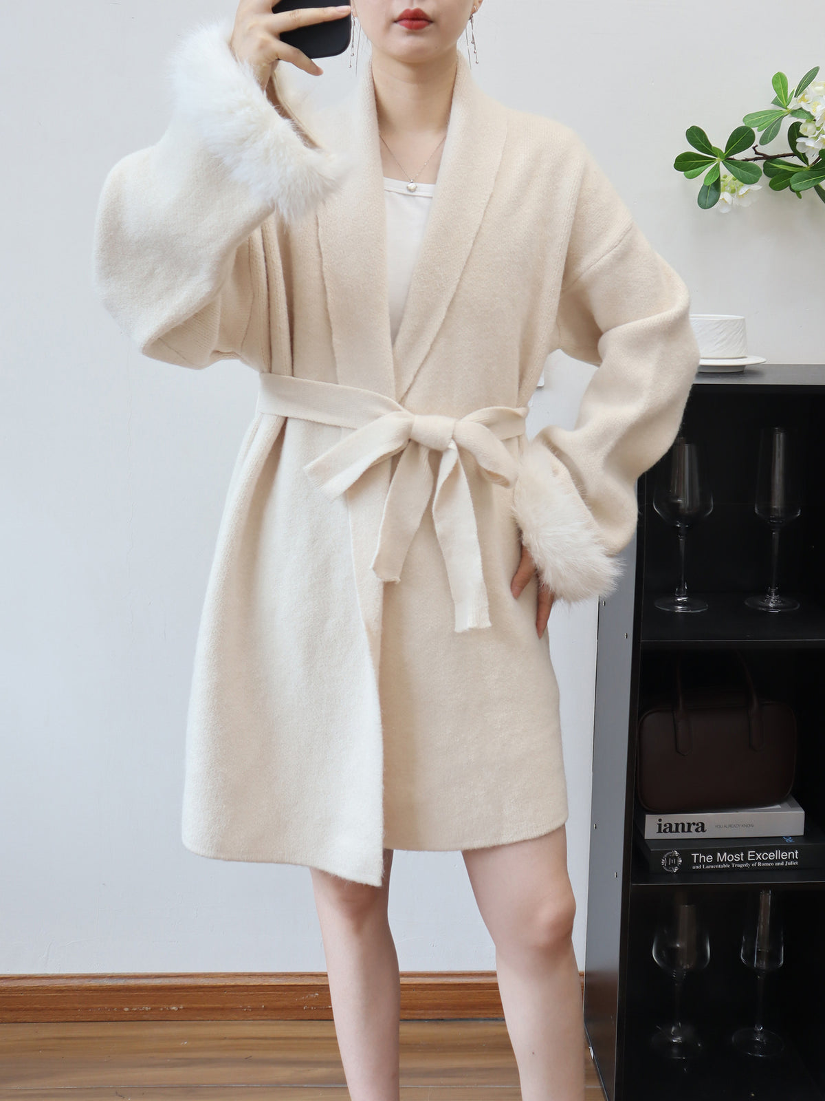 Lace up cardigan jacket for women