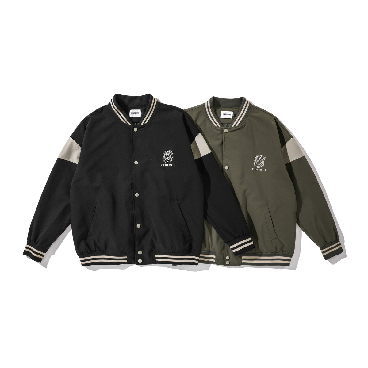 Loose Baseball Jacket for Men with Letter Print