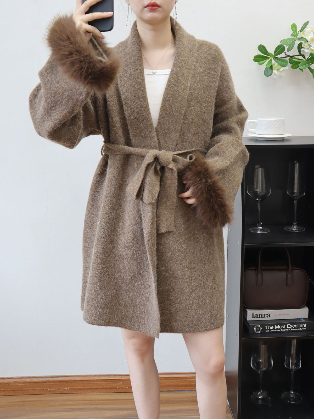 Lace up cardigan jacket for women