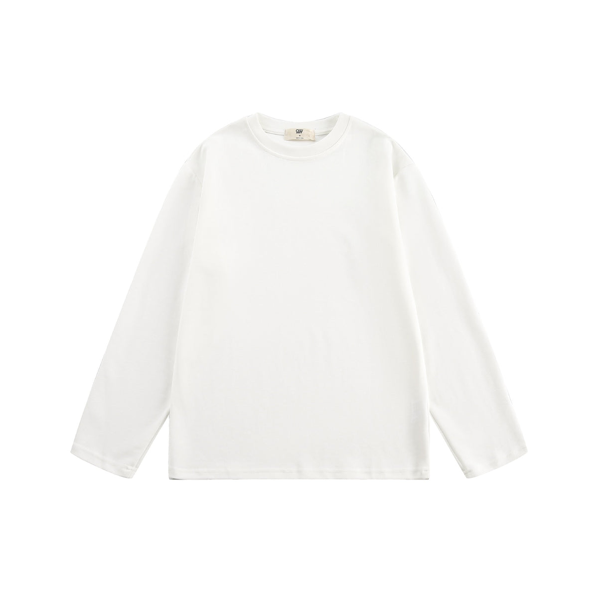 Color Loose Long Sleeve T-Shirt Unisex Crew Neck Top