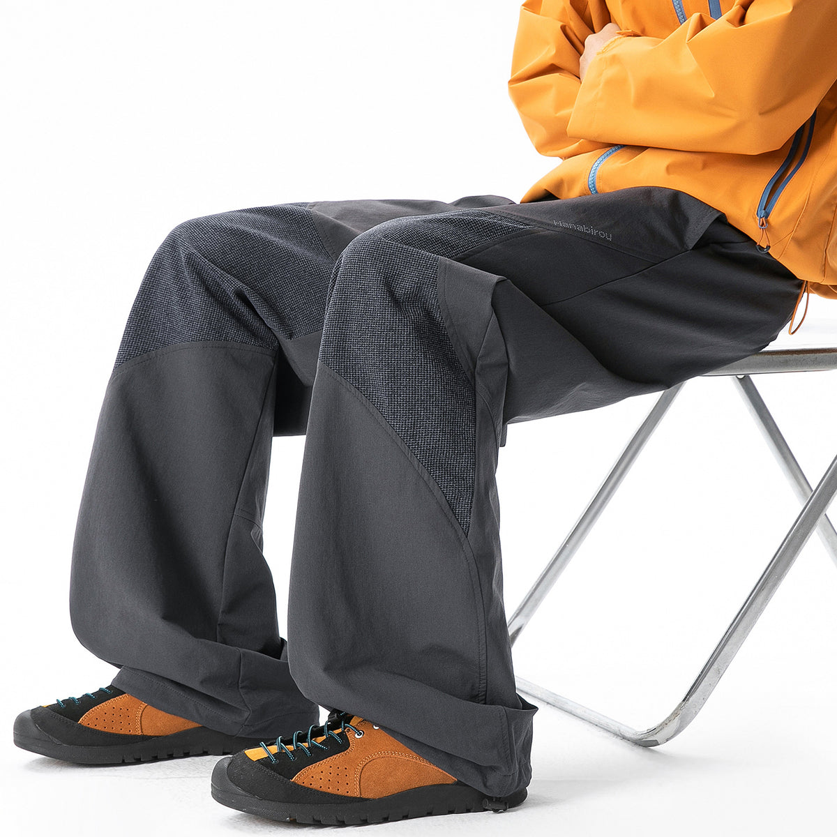 Functional Tactical Patchwork Cargo Parachute Pants for Men, Autumn Lightweight Outdoor Hiking Trousers, Casual Loose Sports Pants
