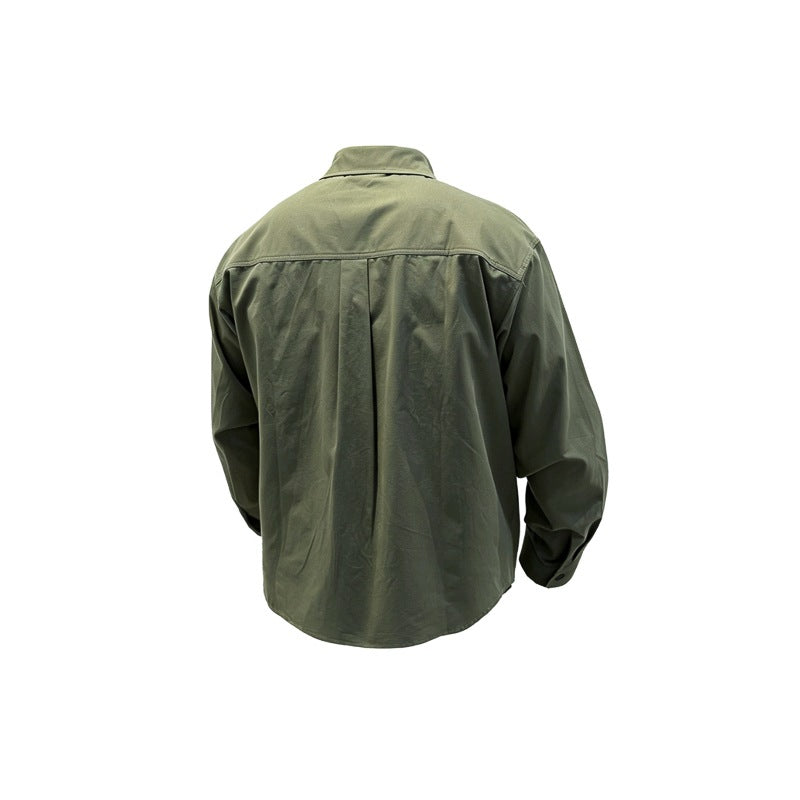 Minimalist Embroidered Workwear Long Sleeve Casual Loose Versatile Shirt