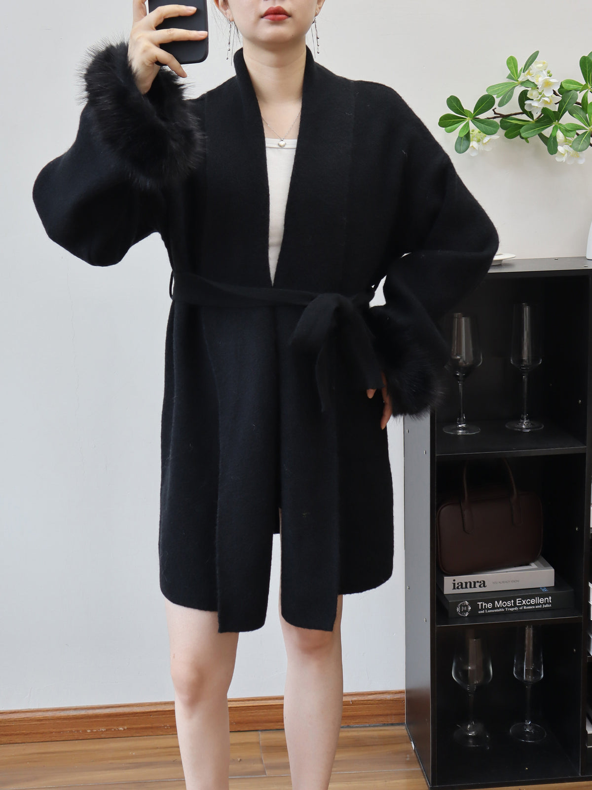 Lace up cardigan jacket for women