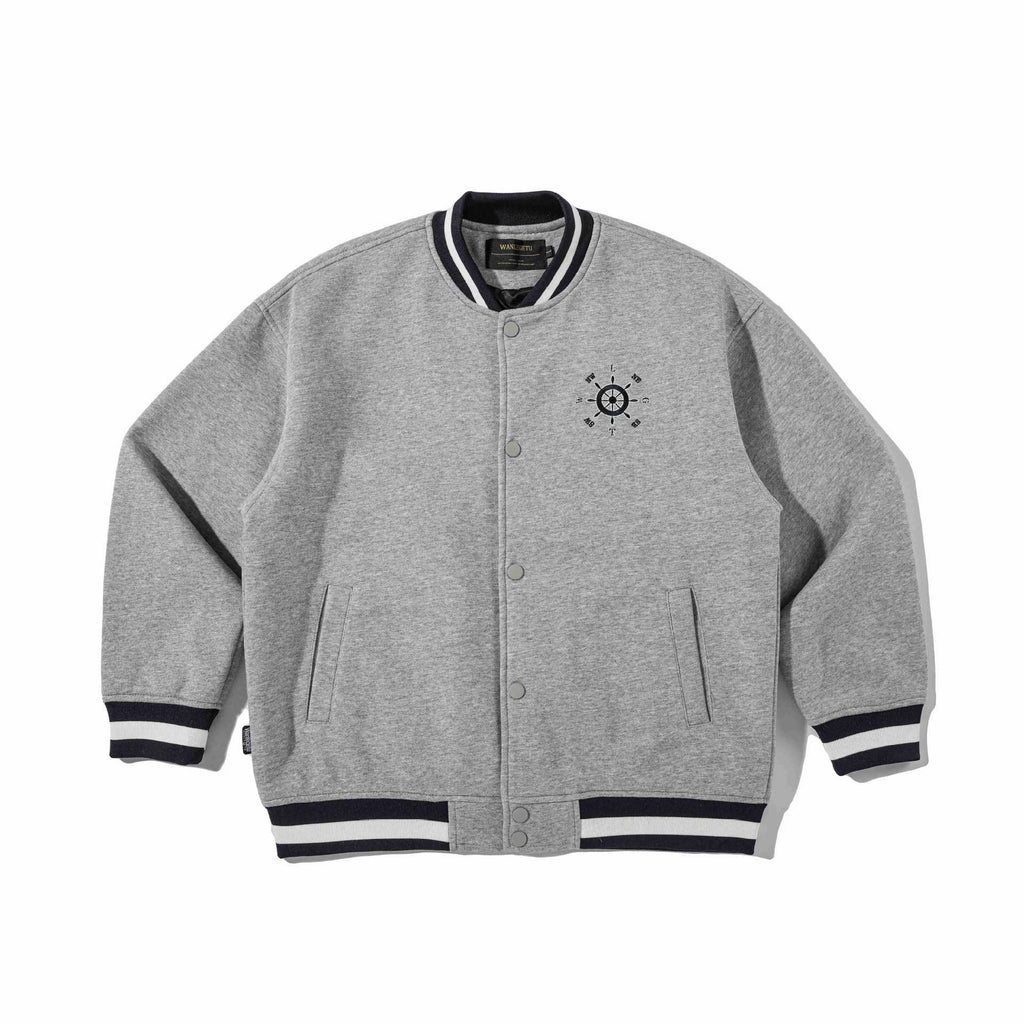 Embroidered Zipper  Lapel  Loose Fit  Men's Jacket