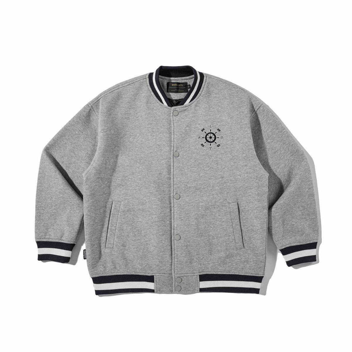 Embroidered Zipper  Lapel  Loose Fit  Men's Jacket
