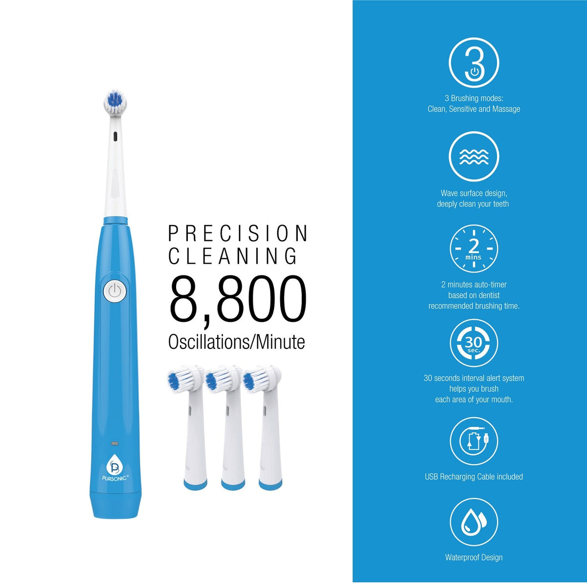 USB Rechargeable Electric Rotary Toothbrush