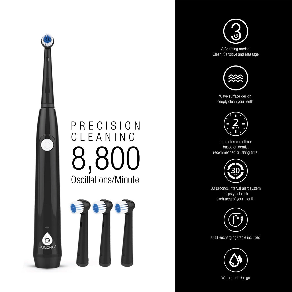 USB Rechargeable Electric Rotary Toothbrush