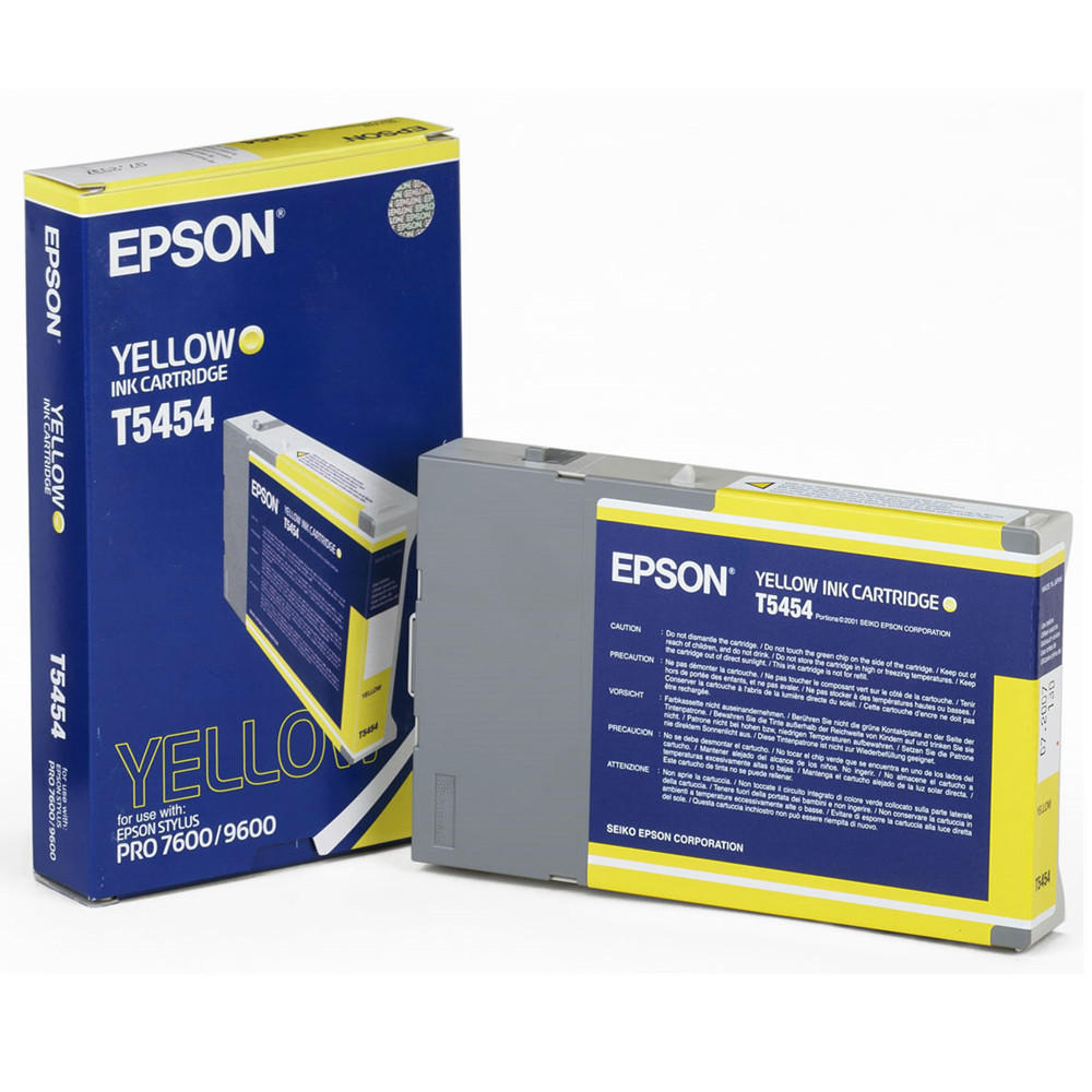 Genuine Epson T5454 110ml Yellow Photographic Dye Ink Cartridge, T545400