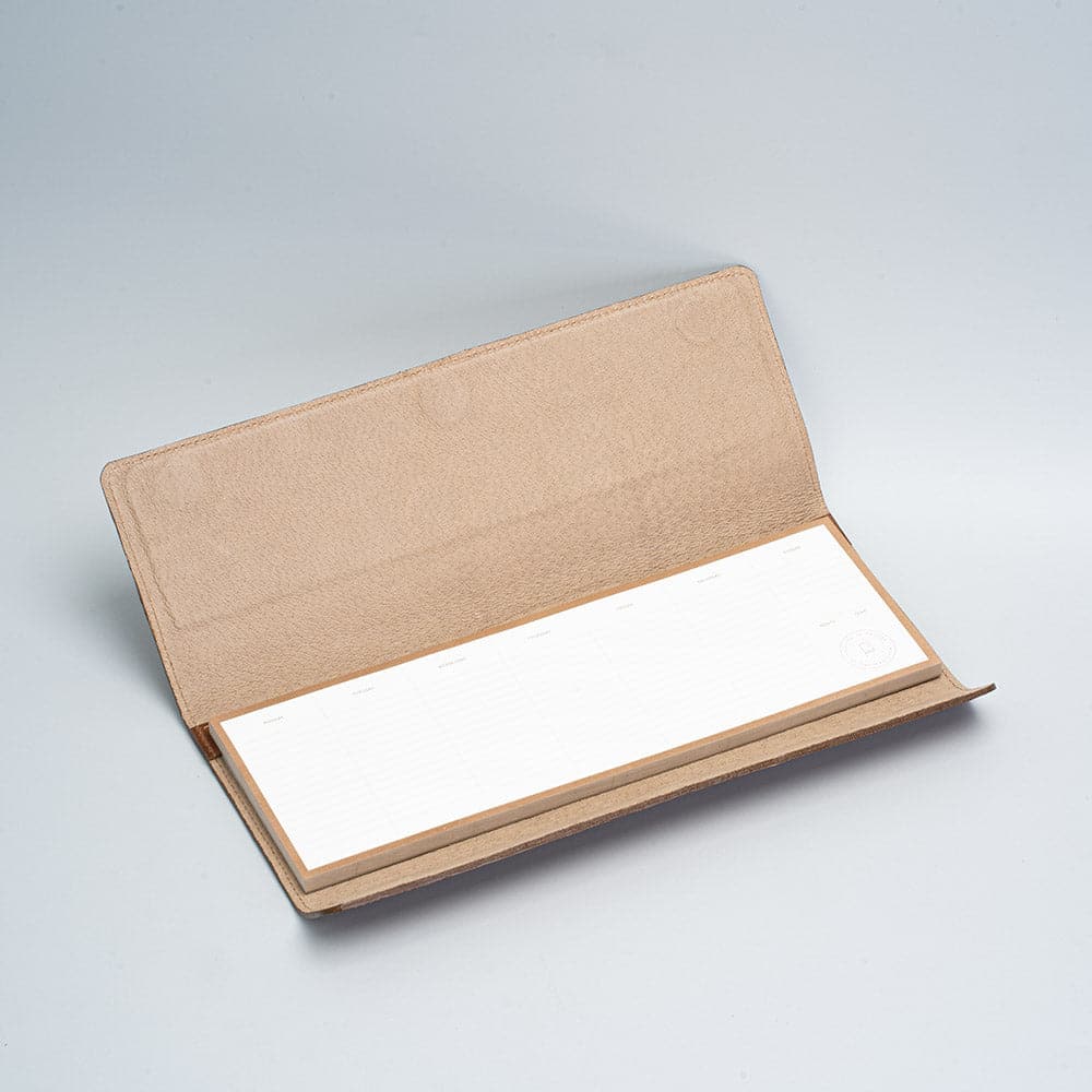Leather desktop weekly planner