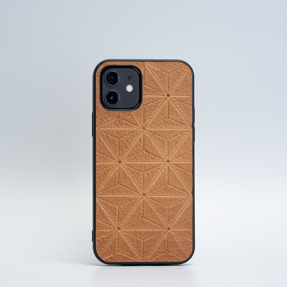 Leather Case for iPhone 12 - Geometric Flower
